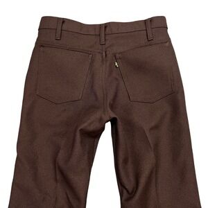 Vintage 90s Levis Action Slacks Brown Polyester Trousers Made in USA Mens 31x32